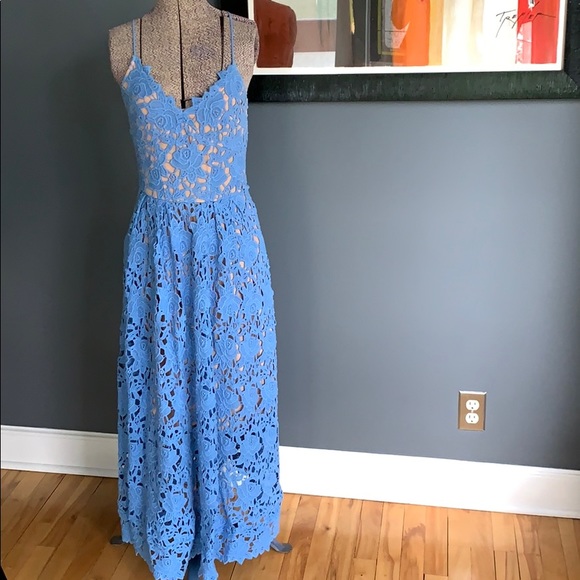 H&M sky blue lace spaghetti strap dress, size 6 - Picture 2 of 6